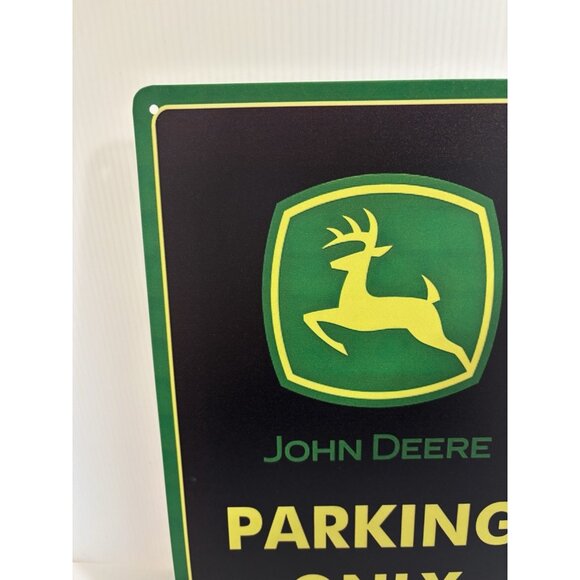 John Deere Parking Only Tin Sign 12x8 Brand New Pre-Drilled Wall Decor NEW - Picture 2 of 6